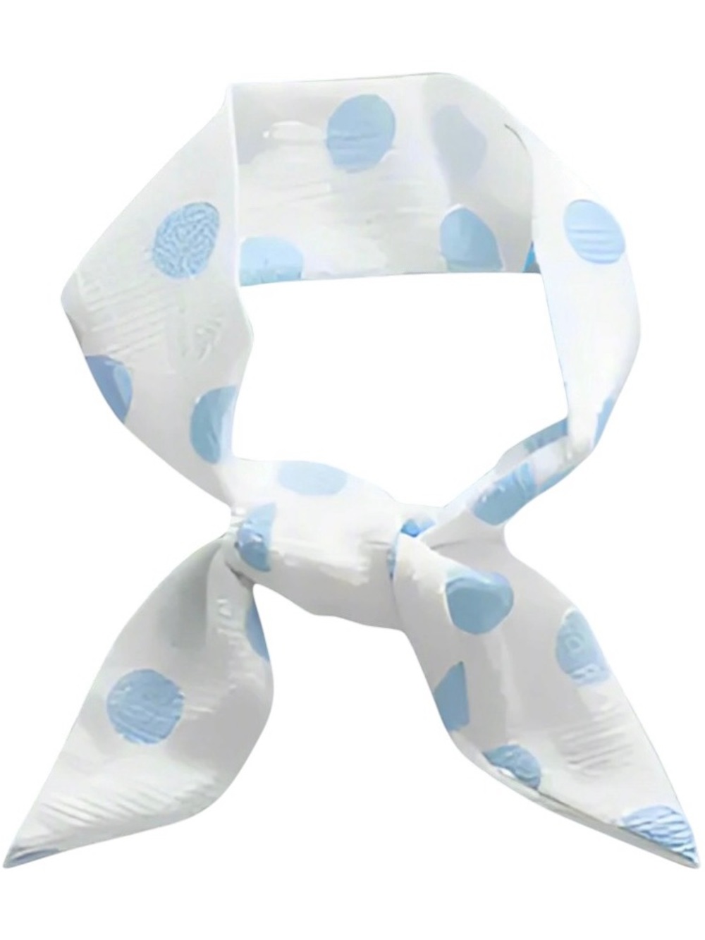 Retro skinny neck/hair/purse scarf Women’s baby blue polka dot NEW 50’s